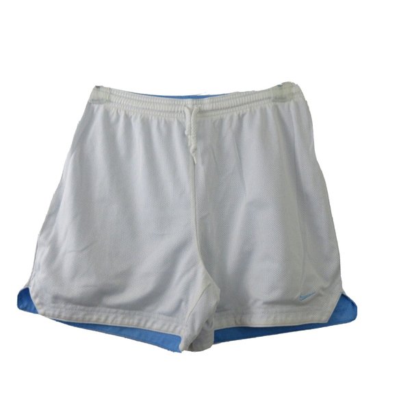 Nike Dri-Fit Shorts Sz Medium Blue White Reversible Mesh Swoosh Embroidered Logo - Picture 6 of 8